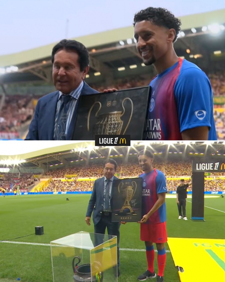 开云线上入口-致敬欧冠冠军！法甲首轮开赛前，南特主席向巴黎赠送了特别的礼物